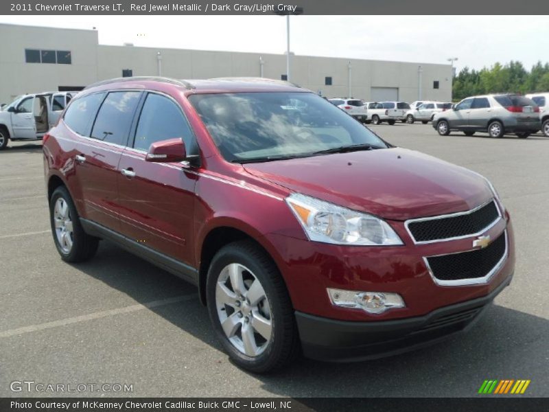 Red Jewel Metallic / Dark Gray/Light Gray 2011 Chevrolet Traverse LT