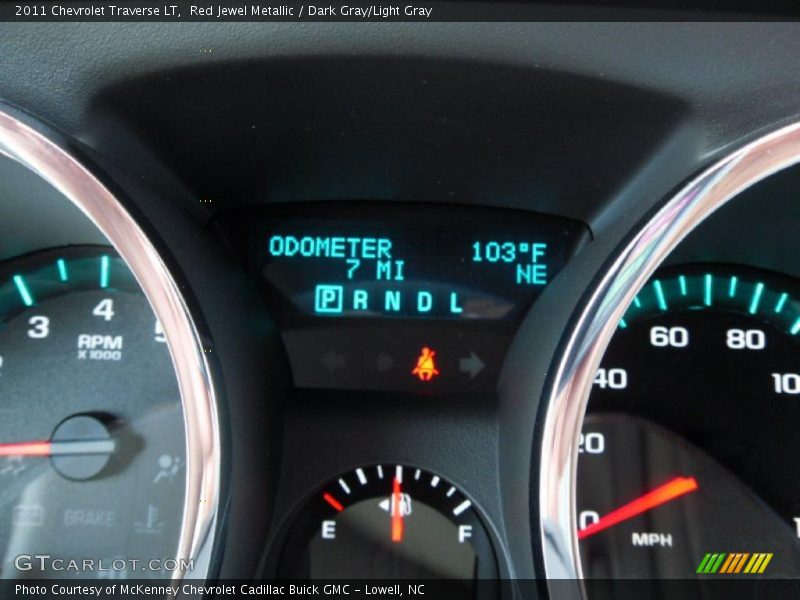 Red Jewel Metallic / Dark Gray/Light Gray 2011 Chevrolet Traverse LT