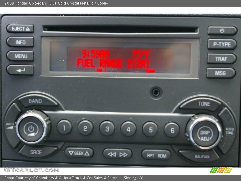 Blue Gold Crystal Metallic / Ebony 2009 Pontiac G6 Sedan