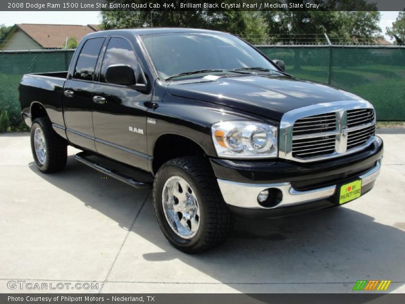 Brilliant Black Crystal Pearl / Medium Slate Gray 2008 Dodge Ram 1500 Lone Star Edition Quad Cab 4x4