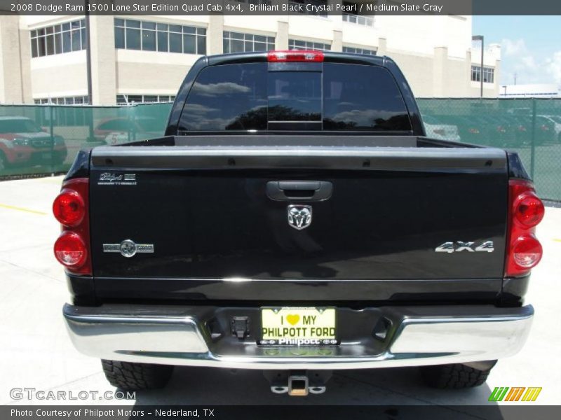 Brilliant Black Crystal Pearl / Medium Slate Gray 2008 Dodge Ram 1500 Lone Star Edition Quad Cab 4x4