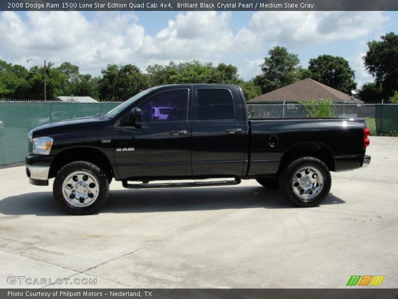 Brilliant Black Crystal Pearl / Medium Slate Gray 2008 Dodge Ram 1500 Lone Star Edition Quad Cab 4x4