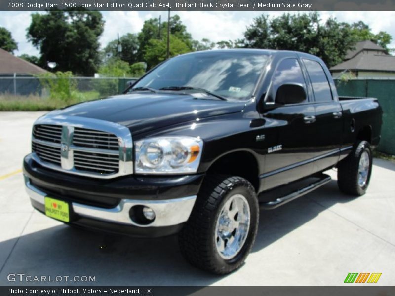 Brilliant Black Crystal Pearl / Medium Slate Gray 2008 Dodge Ram 1500 Lone Star Edition Quad Cab 4x4
