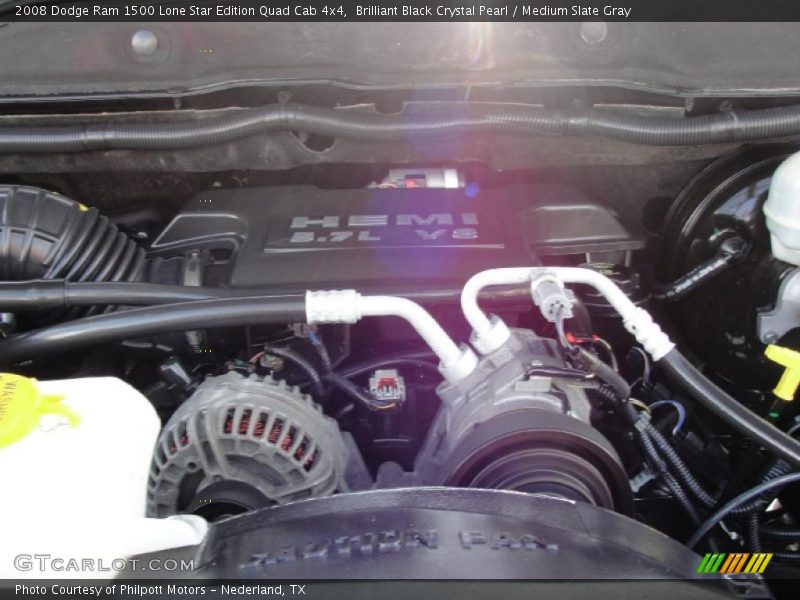 Brilliant Black Crystal Pearl / Medium Slate Gray 2008 Dodge Ram 1500 Lone Star Edition Quad Cab 4x4