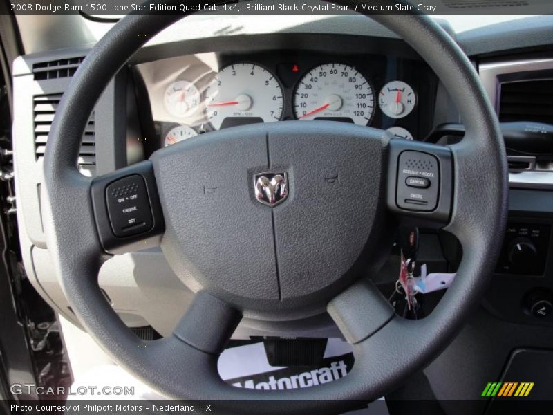 Brilliant Black Crystal Pearl / Medium Slate Gray 2008 Dodge Ram 1500 Lone Star Edition Quad Cab 4x4