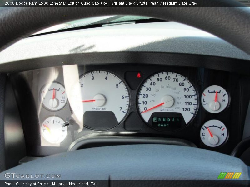 Brilliant Black Crystal Pearl / Medium Slate Gray 2008 Dodge Ram 1500 Lone Star Edition Quad Cab 4x4