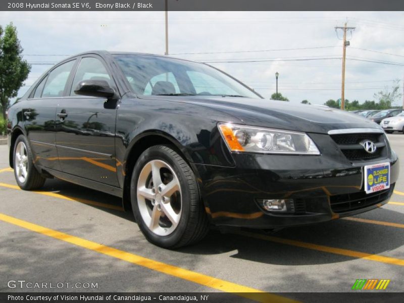 Ebony Black / Black 2008 Hyundai Sonata SE V6