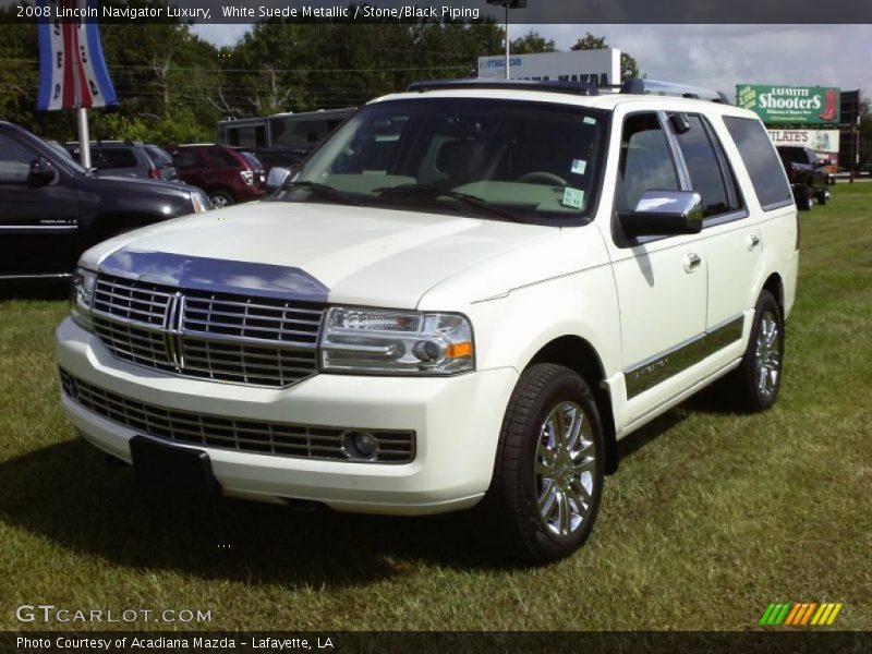White Suede Metallic / Stone/Black Piping 2008 Lincoln Navigator Luxury