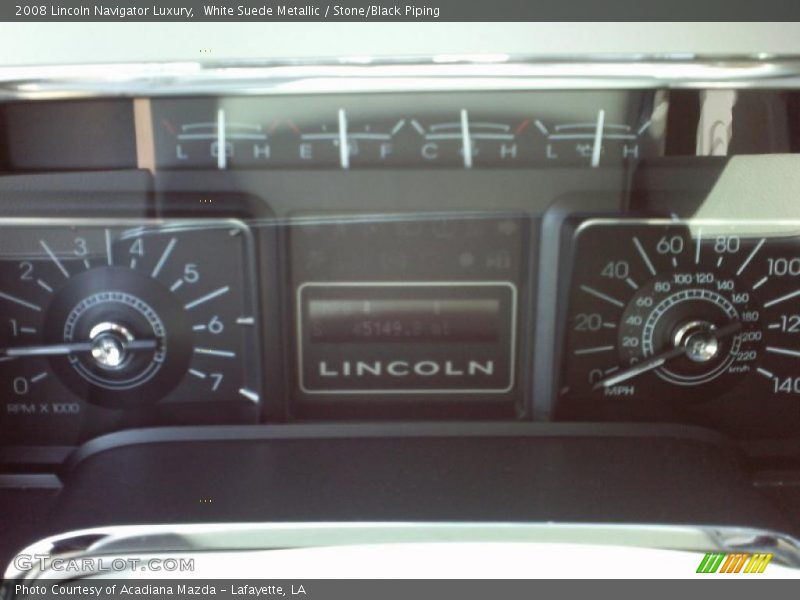 White Suede Metallic / Stone/Black Piping 2008 Lincoln Navigator Luxury