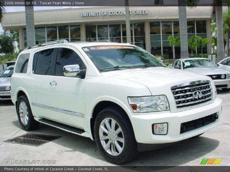 Tuscan Pearl White / Stone 2008 Infiniti QX 56