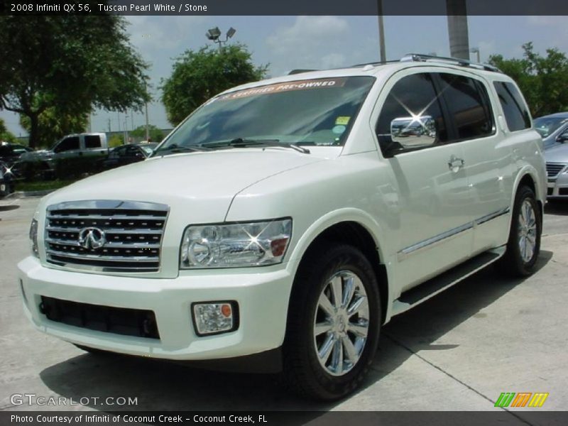 Tuscan Pearl White / Stone 2008 Infiniti QX 56