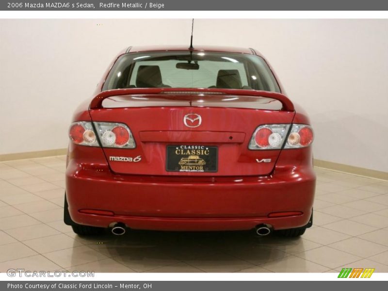 Redfire Metallic / Beige 2006 Mazda MAZDA6 s Sedan