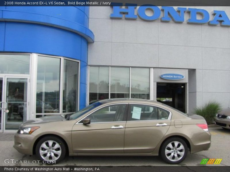 Bold Beige Metallic / Ivory 2008 Honda Accord EX-L V6 Sedan