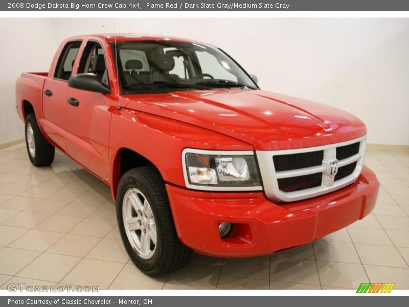 Flame Red / Dark Slate Gray/Medium Slate Gray 2008 Dodge Dakota Big Horn Crew Cab 4x4