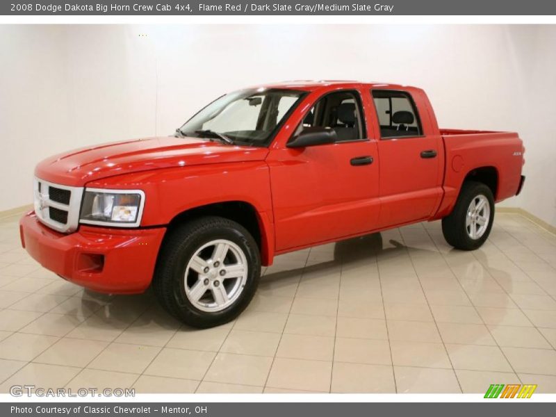 Flame Red / Dark Slate Gray/Medium Slate Gray 2008 Dodge Dakota Big Horn Crew Cab 4x4