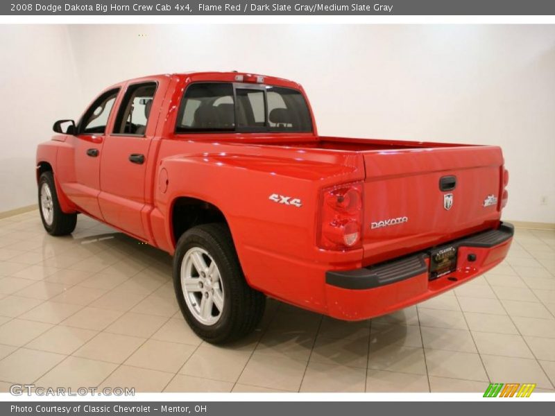 Flame Red / Dark Slate Gray/Medium Slate Gray 2008 Dodge Dakota Big Horn Crew Cab 4x4
