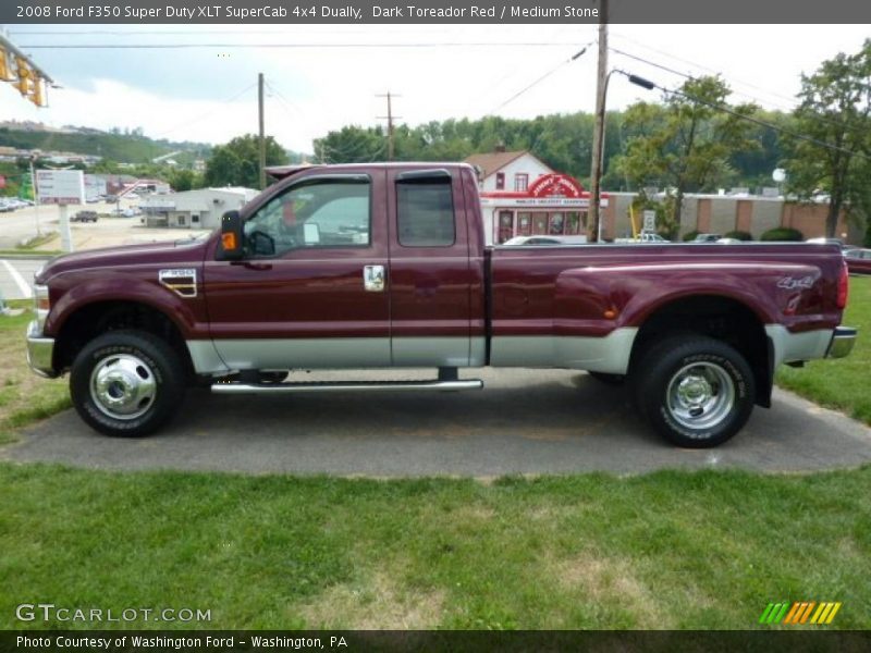 Dark Toreador Red / Medium Stone 2008 Ford F350 Super Duty XLT SuperCab 4x4 Dually