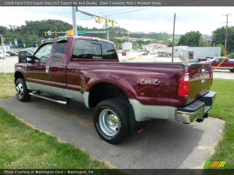 Dark Toreador Red / Medium Stone 2008 Ford F350 Super Duty XLT SuperCab 4x4 Dually