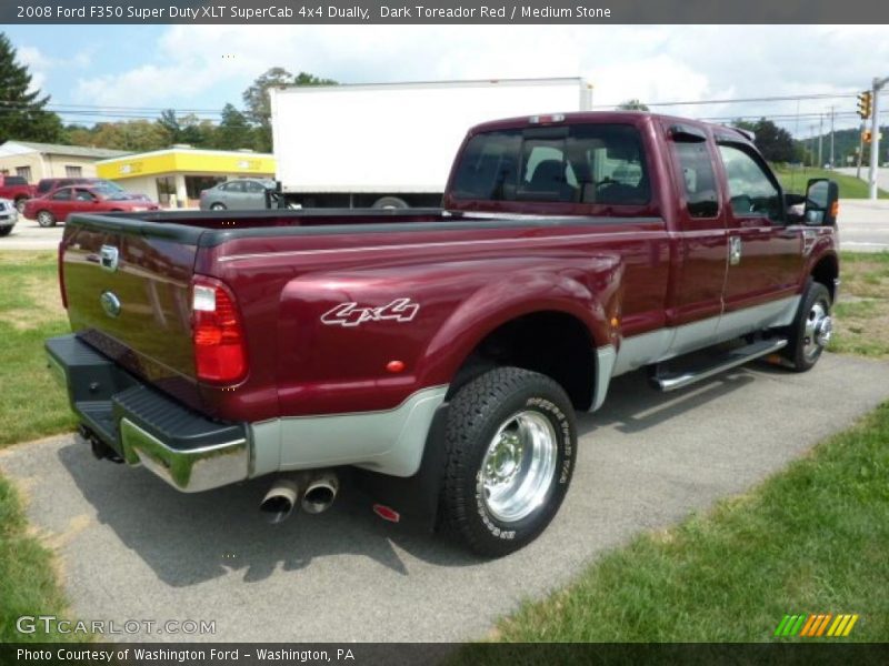 Dark Toreador Red / Medium Stone 2008 Ford F350 Super Duty XLT SuperCab 4x4 Dually
