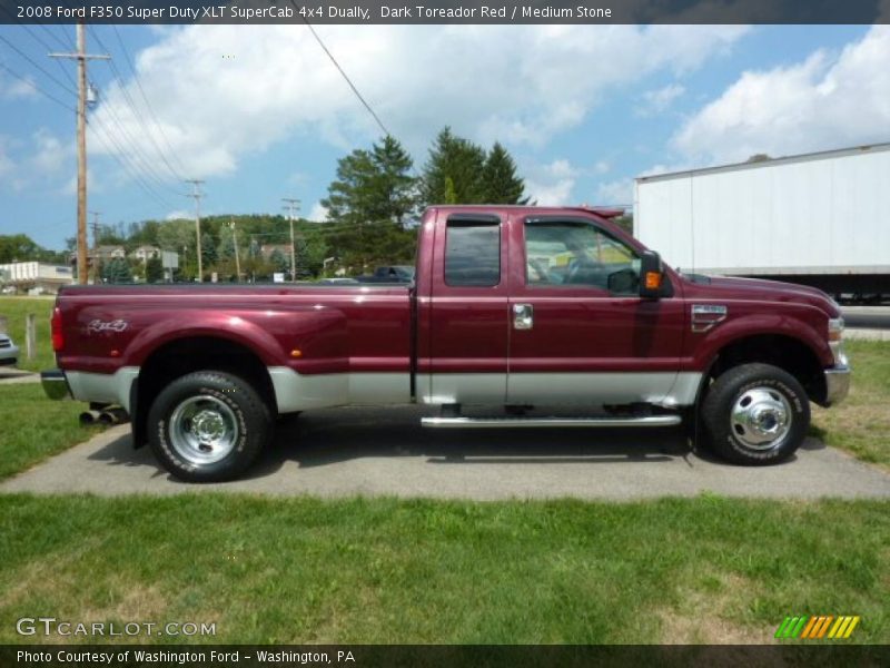 Dark Toreador Red / Medium Stone 2008 Ford F350 Super Duty XLT SuperCab 4x4 Dually