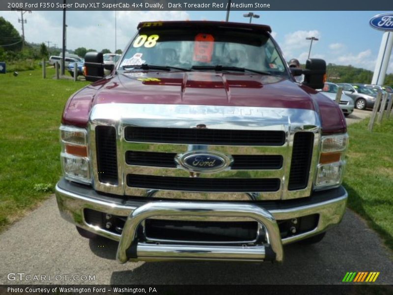 Dark Toreador Red / Medium Stone 2008 Ford F350 Super Duty XLT SuperCab 4x4 Dually