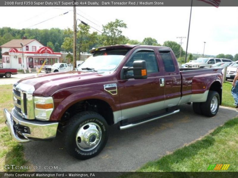 Dark Toreador Red / Medium Stone 2008 Ford F350 Super Duty XLT SuperCab 4x4 Dually