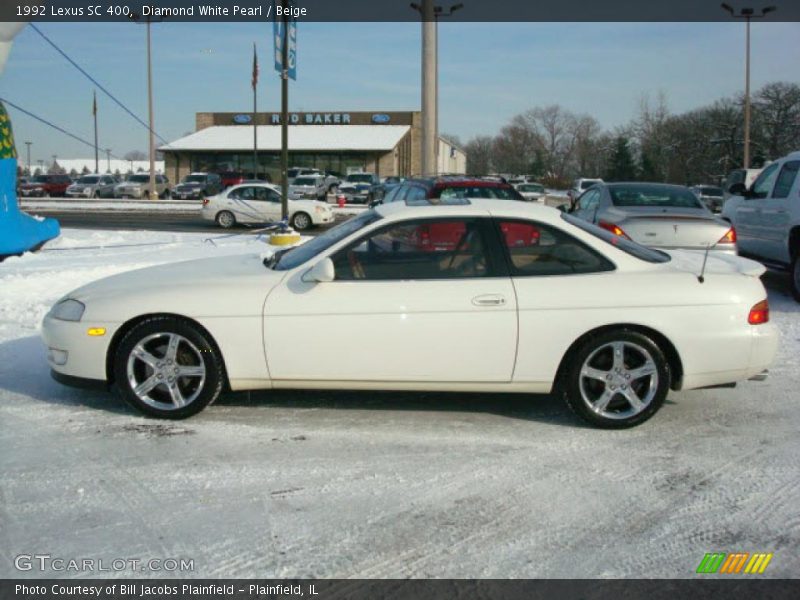 Diamond White Pearl / Beige 1992 Lexus SC 400