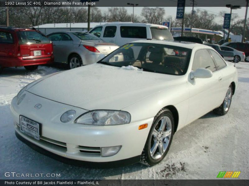 Diamond White Pearl / Beige 1992 Lexus SC 400