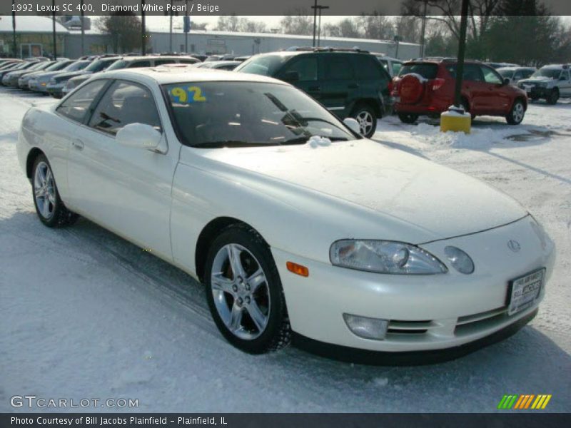 Diamond White Pearl / Beige 1992 Lexus SC 400