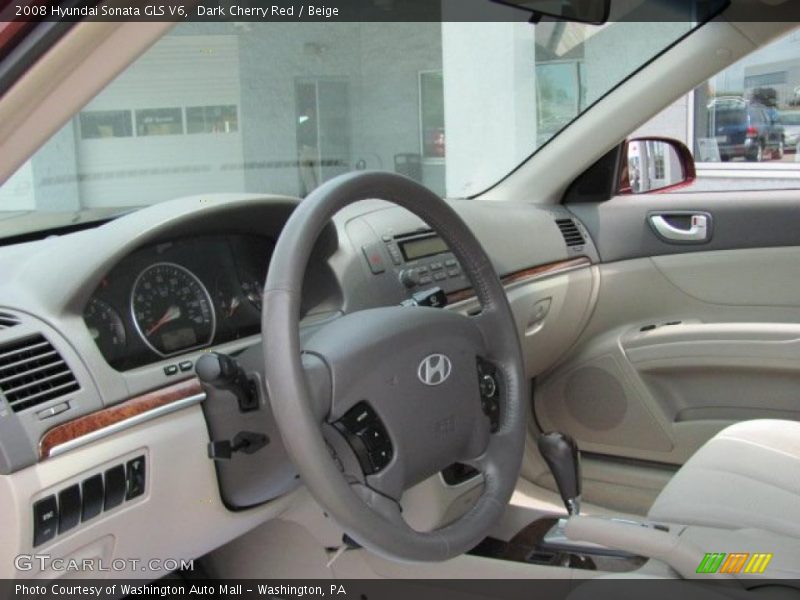 Dark Cherry Red / Beige 2008 Hyundai Sonata GLS V6