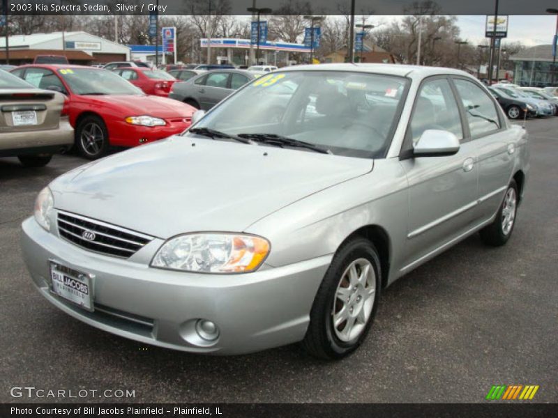 Silver / Grey 2003 Kia Spectra Sedan