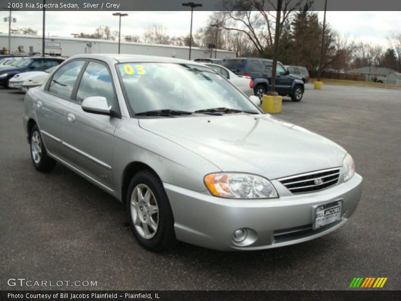 Silver / Grey 2003 Kia Spectra Sedan