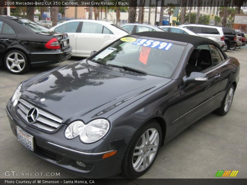 Steel Grey Metallic / Black 2008 Mercedes-Benz CLK 350 Cabriolet
