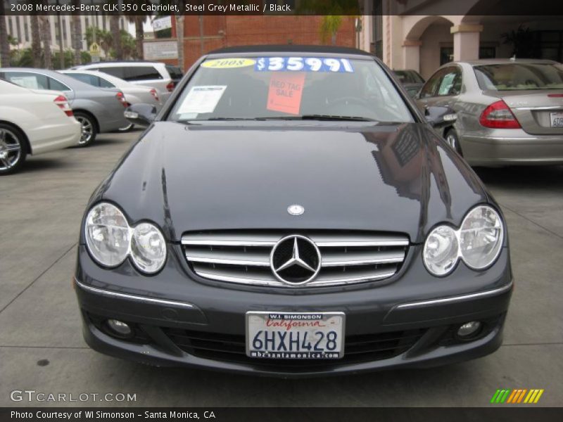 Steel Grey Metallic / Black 2008 Mercedes-Benz CLK 350 Cabriolet
