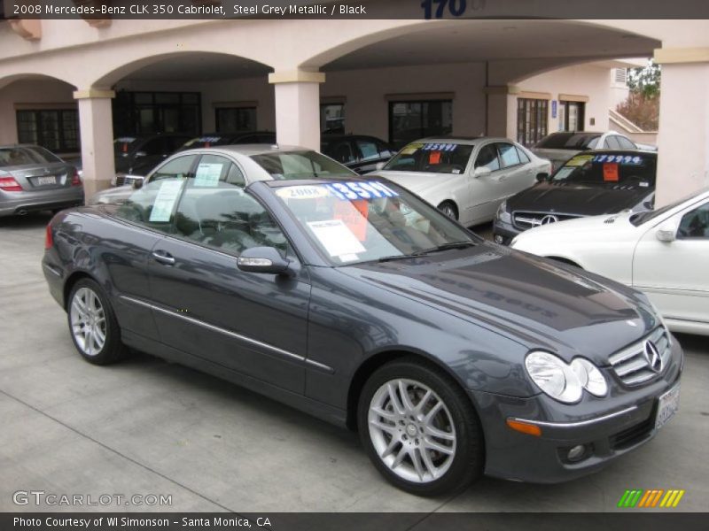 Steel Grey Metallic / Black 2008 Mercedes-Benz CLK 350 Cabriolet