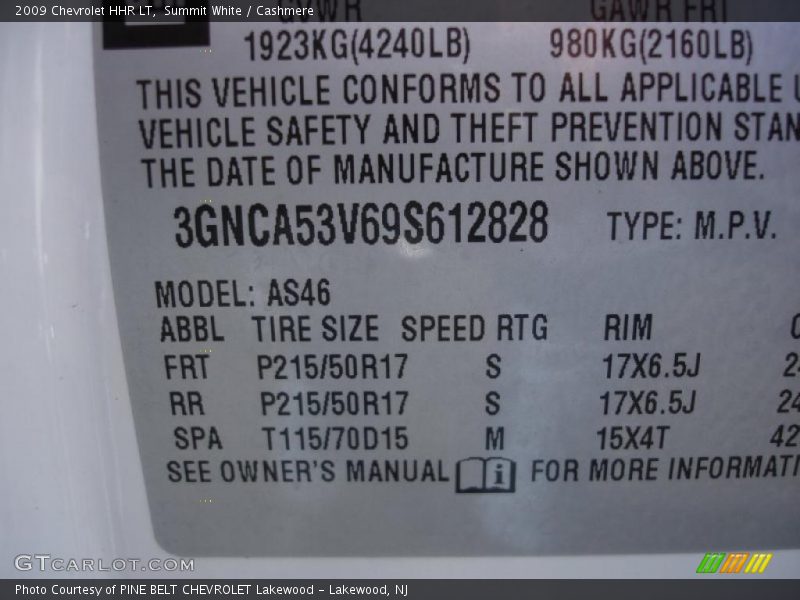 Summit White / Cashmere 2009 Chevrolet HHR LT