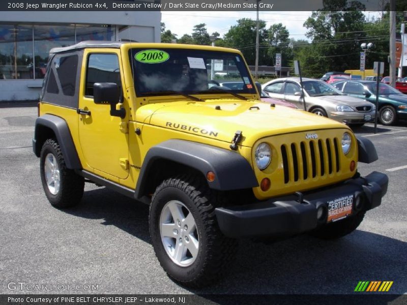 Detonator Yellow / Dark Slate Gray/Medium Slate Gray 2008 Jeep Wrangler Rubicon 4x4