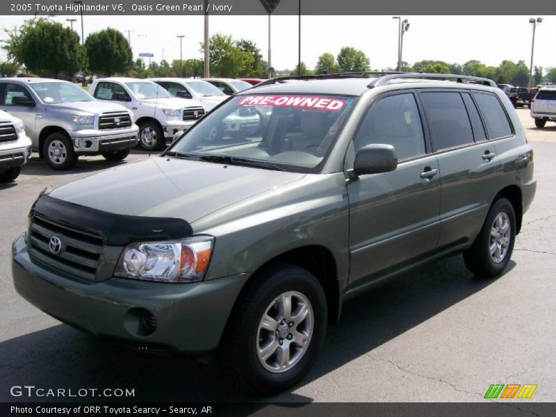 Oasis Green Pearl / Ivory 2005 Toyota Highlander V6