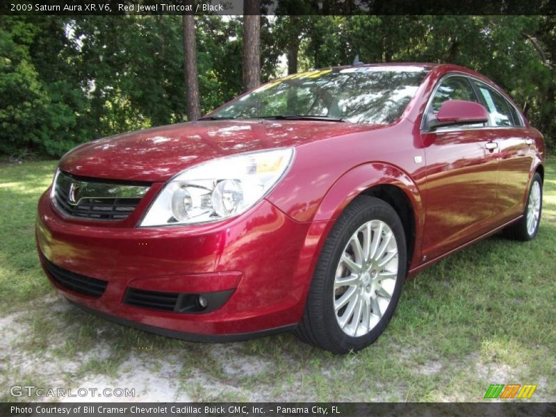 Red Jewel Tintcoat / Black 2009 Saturn Aura XR V6