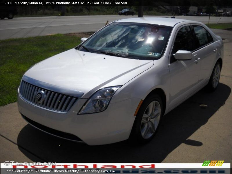 White Platinum Metallic Tri-Coat / Dark Charcoal 2010 Mercury Milan I4