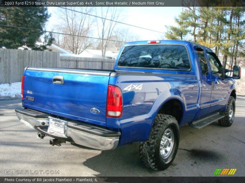 Sonic Blue Metallic / Medium Flint Grey 2003 Ford F250 Super Duty Lariat SuperCab 4x4