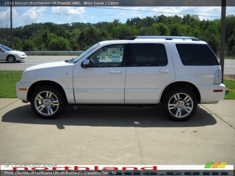 White Suede / Camel 2010 Mercury Mountaineer V6 Premier AWD