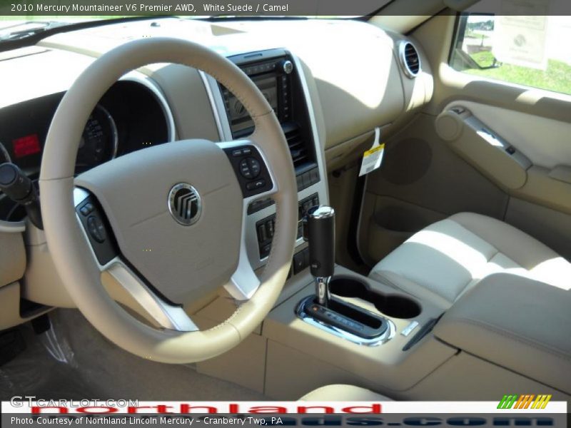 White Suede / Camel 2010 Mercury Mountaineer V6 Premier AWD