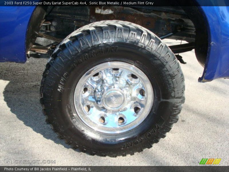 Sonic Blue Metallic / Medium Flint Grey 2003 Ford F250 Super Duty Lariat SuperCab 4x4
