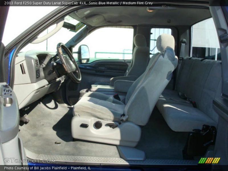 Sonic Blue Metallic / Medium Flint Grey 2003 Ford F250 Super Duty Lariat SuperCab 4x4