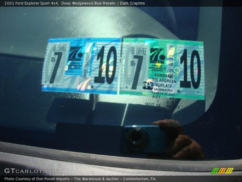 Deep Wedgewood Blue Metallic / Dark Graphite 2001 Ford Explorer Sport 4x4