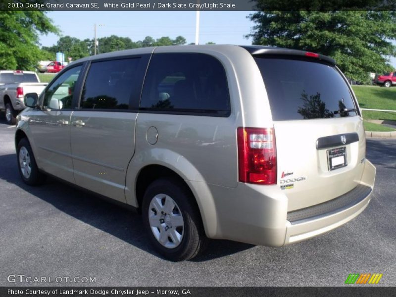 White Gold Pearl / Dark Slate Gray/Light Shale 2010 Dodge Grand Caravan SE