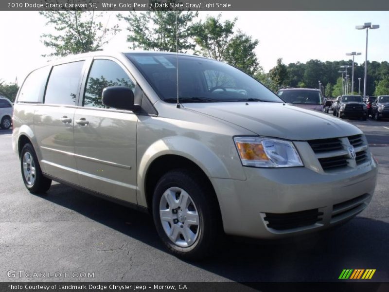 White Gold Pearl / Dark Slate Gray/Light Shale 2010 Dodge Grand Caravan SE