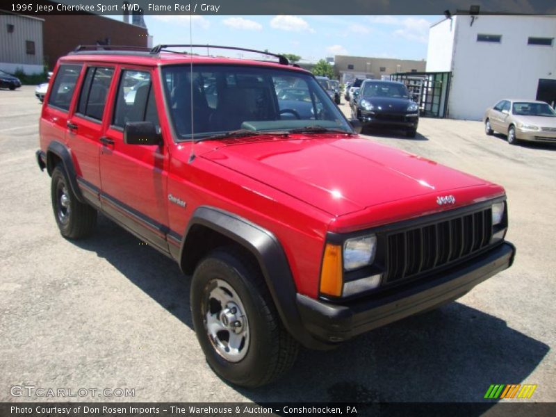 Flame Red / Gray 1996 Jeep Cherokee Sport 4WD