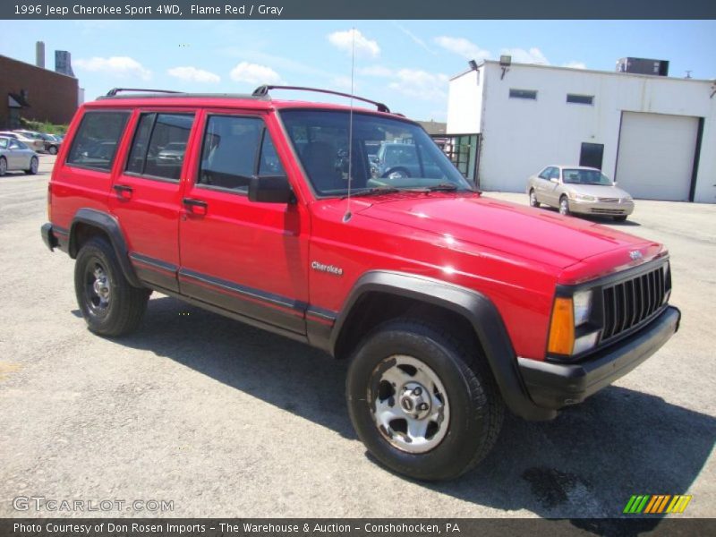 Flame Red / Gray 1996 Jeep Cherokee Sport 4WD